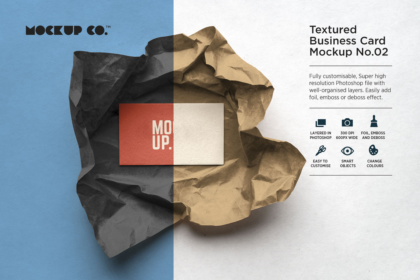 Textured Business Card Mockup No.02
