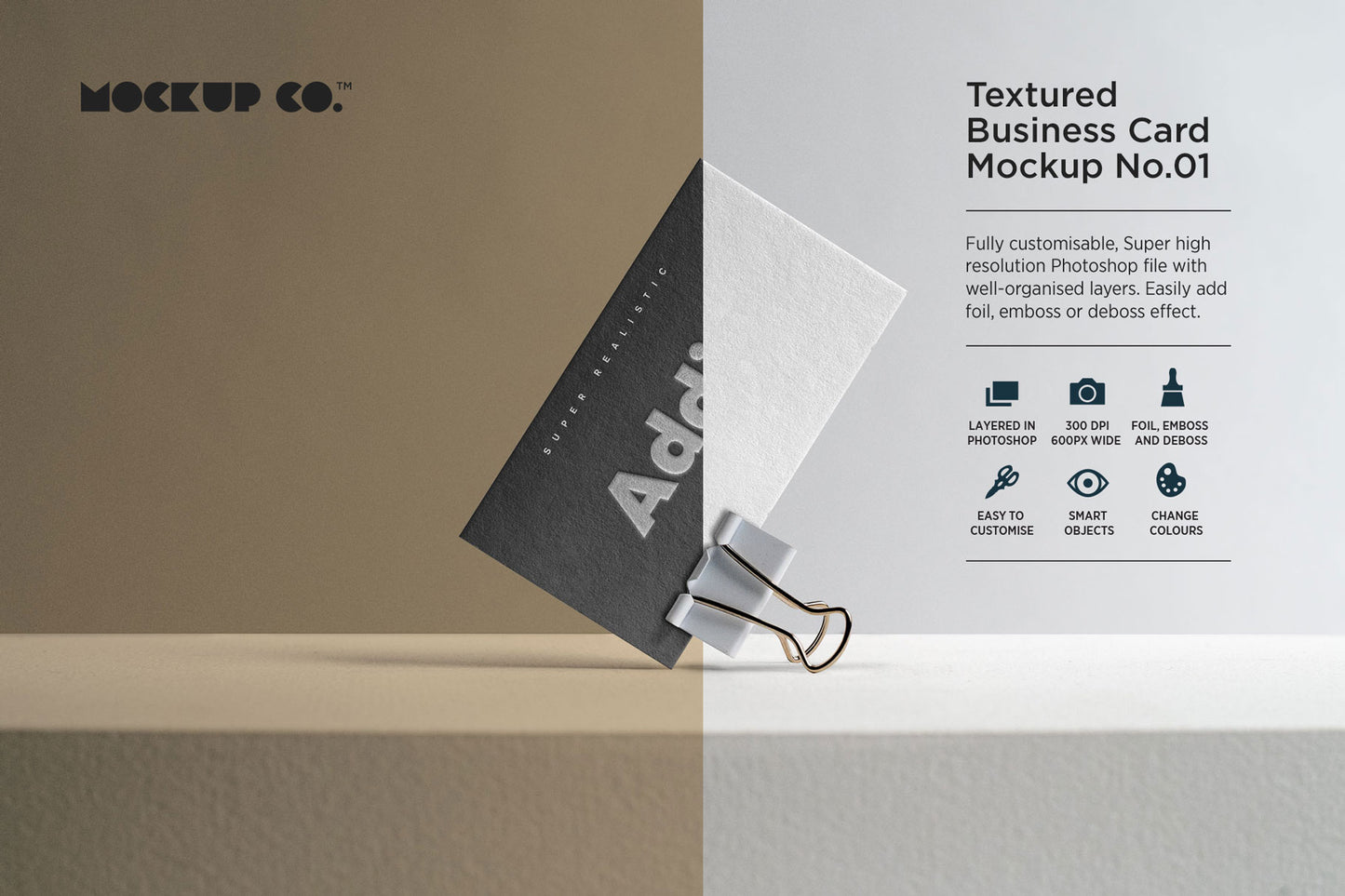 Textured Business Card Mockup No.01